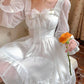 French Sweet Summer Princess Dress, White Chiffon Special Occasion Dress