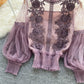 Lace See-Through Puff-Sleeve Vintage Fashion Blouse
