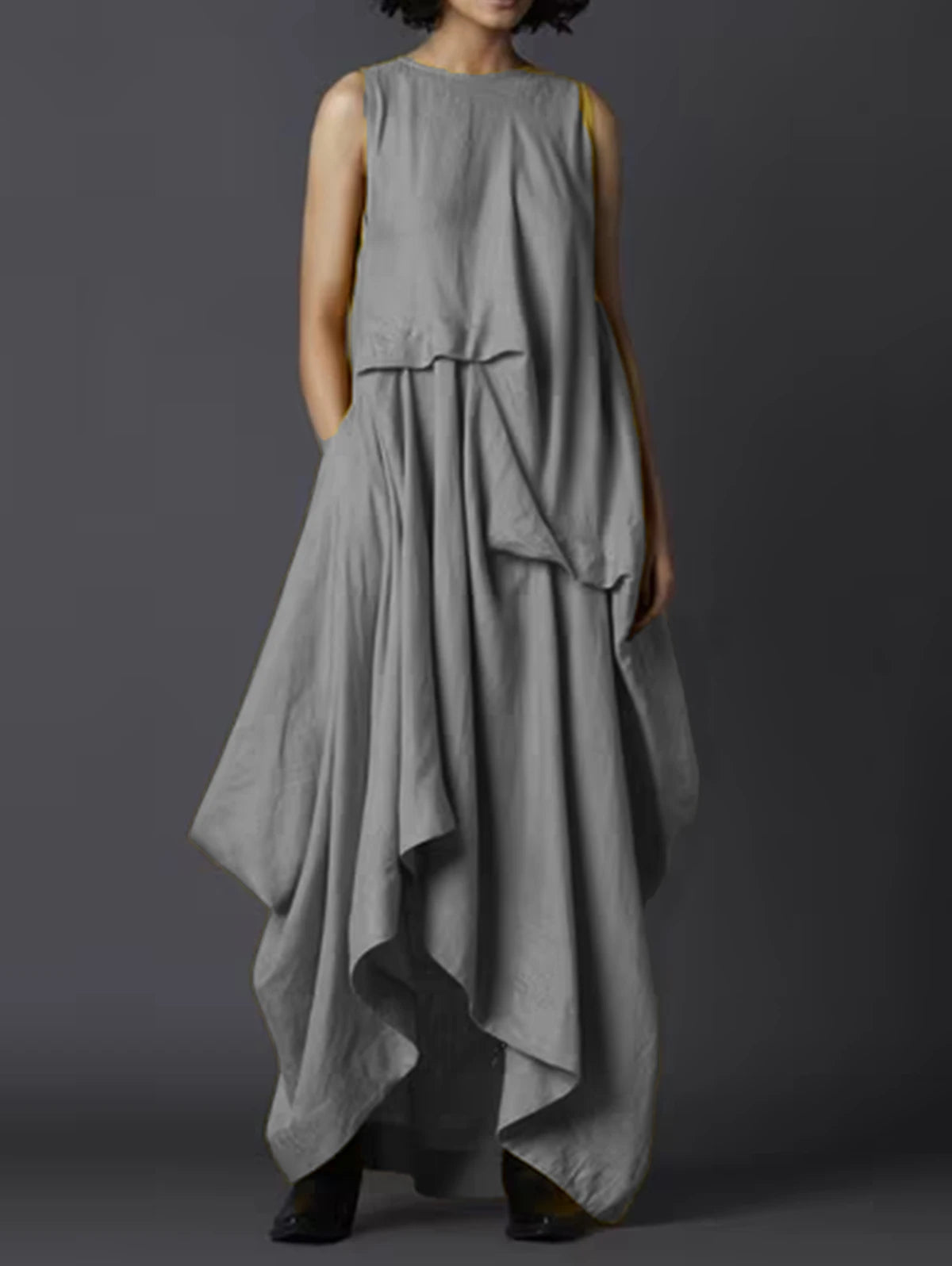 tank dress loose Summer Layered Pockets Dress, Fashion Casual Loose Tank Dress, Plus Si –  Vireous.Shop