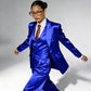 Professional Performance Wear Women's Tuxedo, Gold Satin Three-Piece Suit, Night Wear