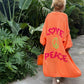 'Love and Peace' Design Women's Long Knitted Cardigan, Sweater Coat