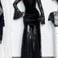 AltGoth Romantic Goth Aesthetic Flare-Sleeve Clubwear Dress