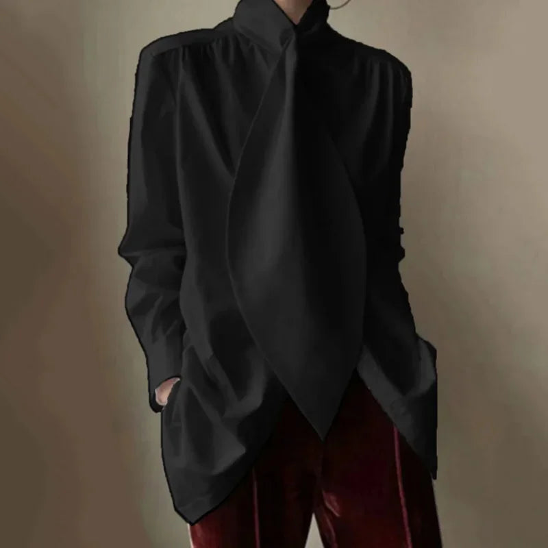 Vireous Everyday Elegant Women's High Neck Office Shirt