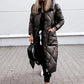 Glam Shimmering Women's Down Jacket, Parka Long Coat