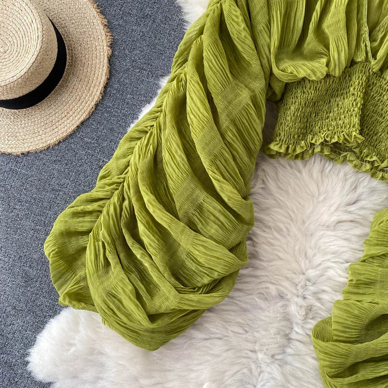 Vireous Women's Sexy Chiffon Sheer Short Blouse