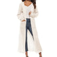 Thickened Long Pure Colour Pocket Irregular-Slit Sweater Coat