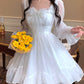 French Sweet Summer Princess Dress, White Chiffon Special Occasion Dress