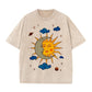 Moon and Sun Print Men's Oversize T-Shirt