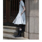 Elegant Preppy Dress, Summer Slim-Fit Shirt Dress