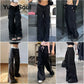 Goth Women's Flared Pants with Black Lace, Embroidery, Multi Designs
