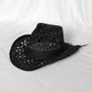 Women's Openwork Woven Cowboy Hat, Multicolours