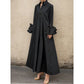 Vireous Flared-Sleeves Elegant Pleated Shirt Dress, Businesswear