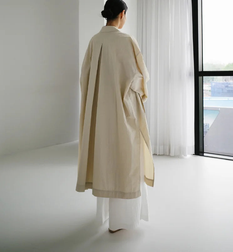 Vireous Cotton and Linen Women's Fashion Casual Loose Shirt Coat