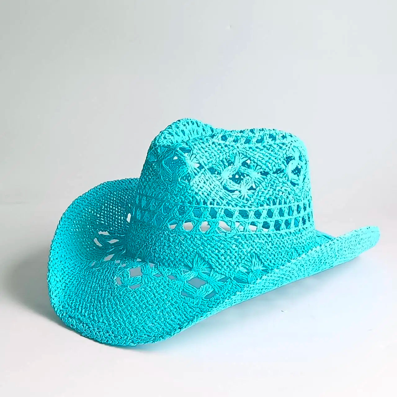 Women's Openwork Woven Cowboy Hat, Multicolours