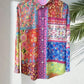 Vireous Bright Patchwork Printed Women's Summer Shirt, Candy Colours