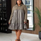 Plus-Size Preppy Hooded Casual Loose-Waist Dress