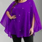 Women's Lightweight Sparkling Split-Sleeve Over-Size Blouse, Plus Sizes