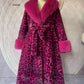 Women's Luxury Faux Mink Fur Coat with Contrast Collar, Multi Colours