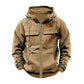 Men's Thickened Solid Hoodie, Mullti Pockets