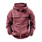 Men's Thickened Solid Hoodie, Mullti Pockets
