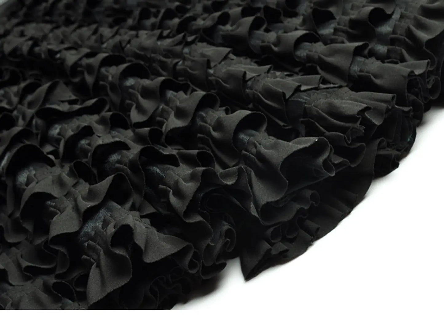 Vireous Black Suit-Collar Tiered Maxi Dress, Winter Catwalk Collection