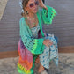 Luxuriously Handknitted Boho Colourful Women's Coat