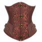 Faux Leather Underbust Corset, Goth Burlesque Corset with Embroidery, Plus Sizes