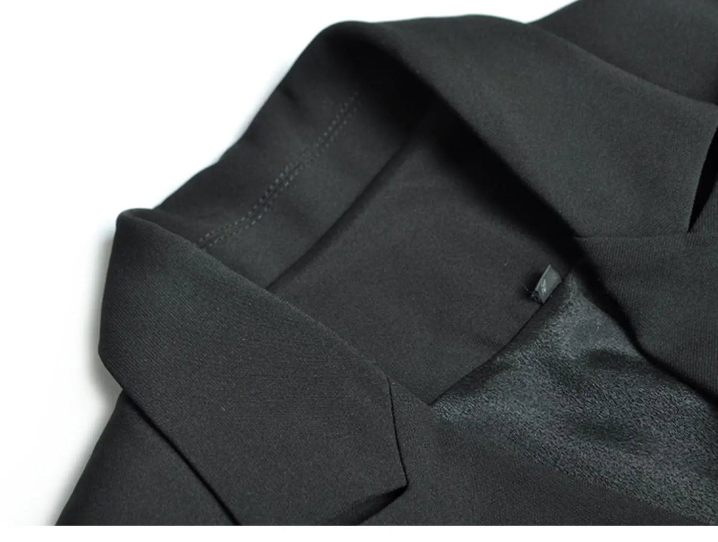 Vireous Black Suit-Collar Tiered Maxi Dress, Winter Catwalk Collection