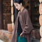 Fashion Cotton Linen Women's Stand Collar Jacket, Multi Colours