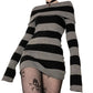 Women's Striped Knitted Mini Bodycon Dress
