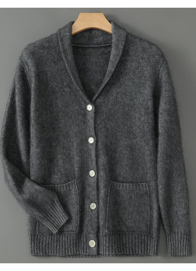 Vireous New Season Men's Shawl-Collar Cashmere Cardigan