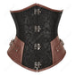 Women's Steampunk Faux-Leather Underbust Corset in Brown