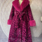 Women's Luxury Faux Mink Fur Coat with Contrast Collar, Multi Colours
