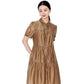 Vireous Elegant Chic Ruffle Turn-Down Collar Dress, Plus Sizes