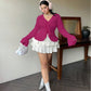 Vireous Elegant French Ruffle Flared-Sleeve Blouse, Plus Sizes