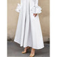 Vireous Flared-Sleeves Elegant Pleated Shirt Dress, Businesswear