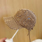 Women's Crochet Summer Peaked Cap, Floral Pattern, Casual Wear