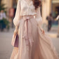 Elegant Retro French Women's Lace-Up Chiffon Two-Piece Outfit