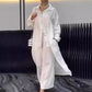 Cotton Linen Women's Summer Suit, Long Tail Shirt Outfit