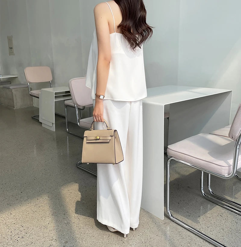 Vireous Simple Two-Piece Women's Summer Pants Suit