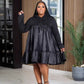 Plus-Size Preppy Hooded Casual Loose-Waist Dress