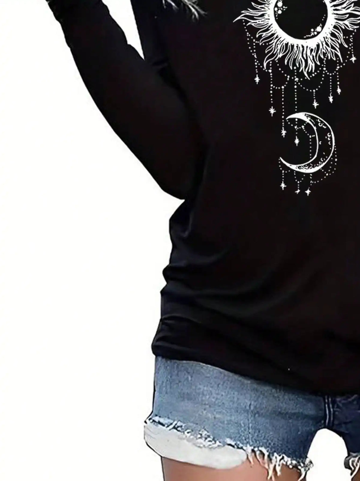 Goth Celestial Eclipse Women's Hoodie in Black