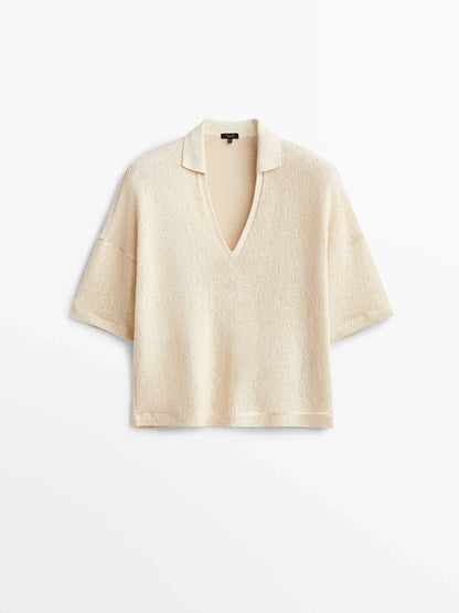 Women's Soft Knitted Polo Shirt, Catwalk Collection