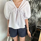 Puff Sleeve Women's Businesswear Casual Lace-Up Shirt