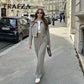 TRAFZA© Women's Pants Suit, Fashion Streetwear Wide-Leg Pants