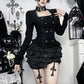 Dark Cross Alt-Goth Form-Fitting Bandage Jacket with Buckle Collar