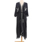Loose Beach Kimono Cardigan Swimsuit Cover Up with Embroidery