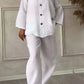 Women's Plus-Size Cotton Linen Two Piece Casual Suit