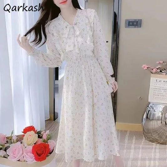 Qarkash Floral Dress Midi Bandage Design