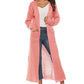Thickened Long Pure Colour Pocket Irregular-Slit Sweater Coat